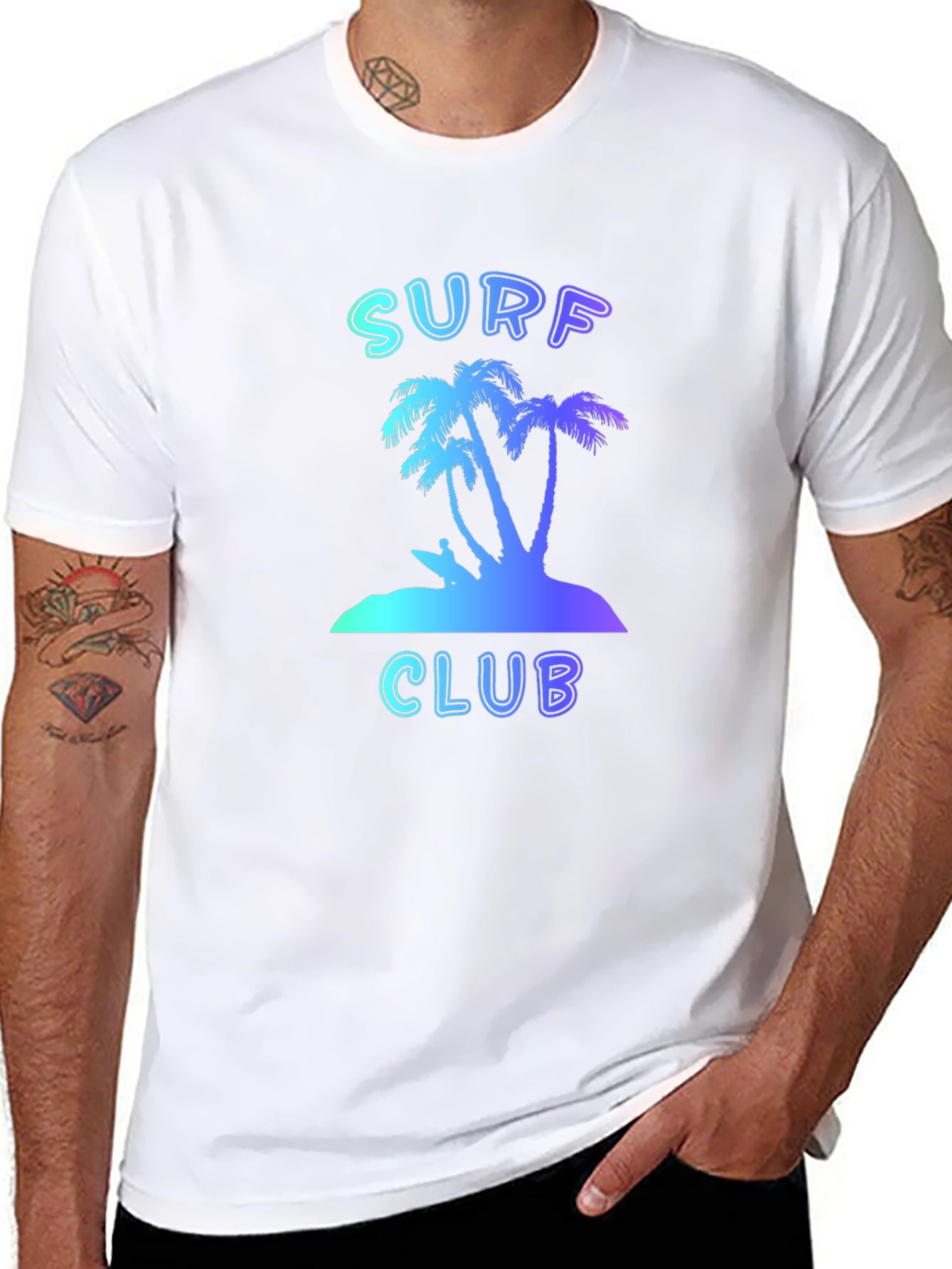 Camiseta Negra Surf Club Estilo Verano