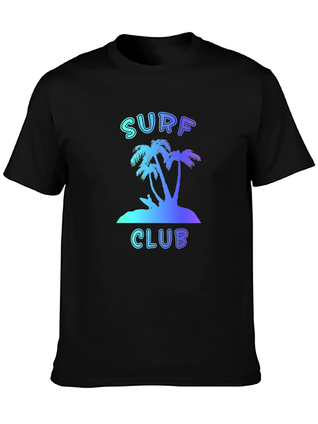 Camiseta Negra Surf Club Estilo Verano