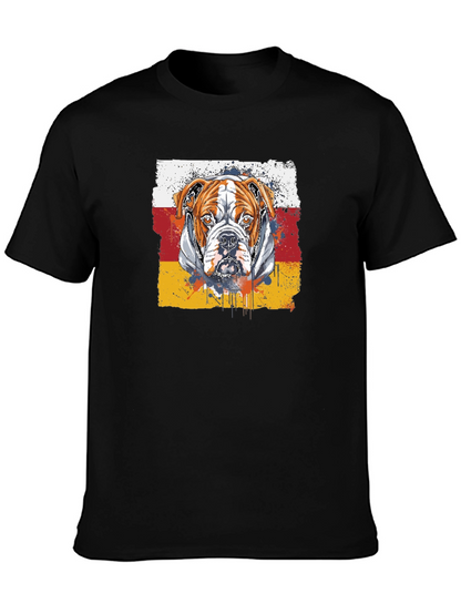 Camiseta Negra con Diseño de Bulldog