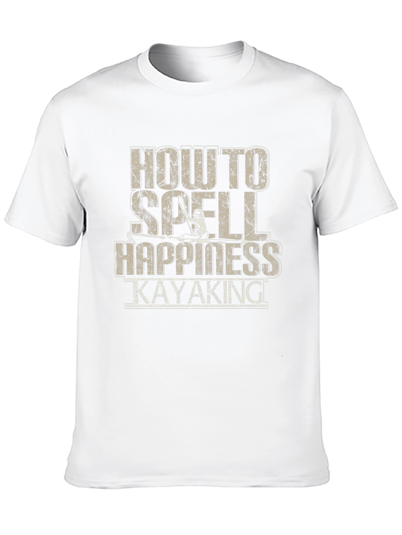 Camiseta Negra Cómo se escribe Felicidad: Kayak