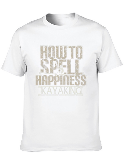 Camiseta Negra Cómo se escribe Felicidad: Kayak
