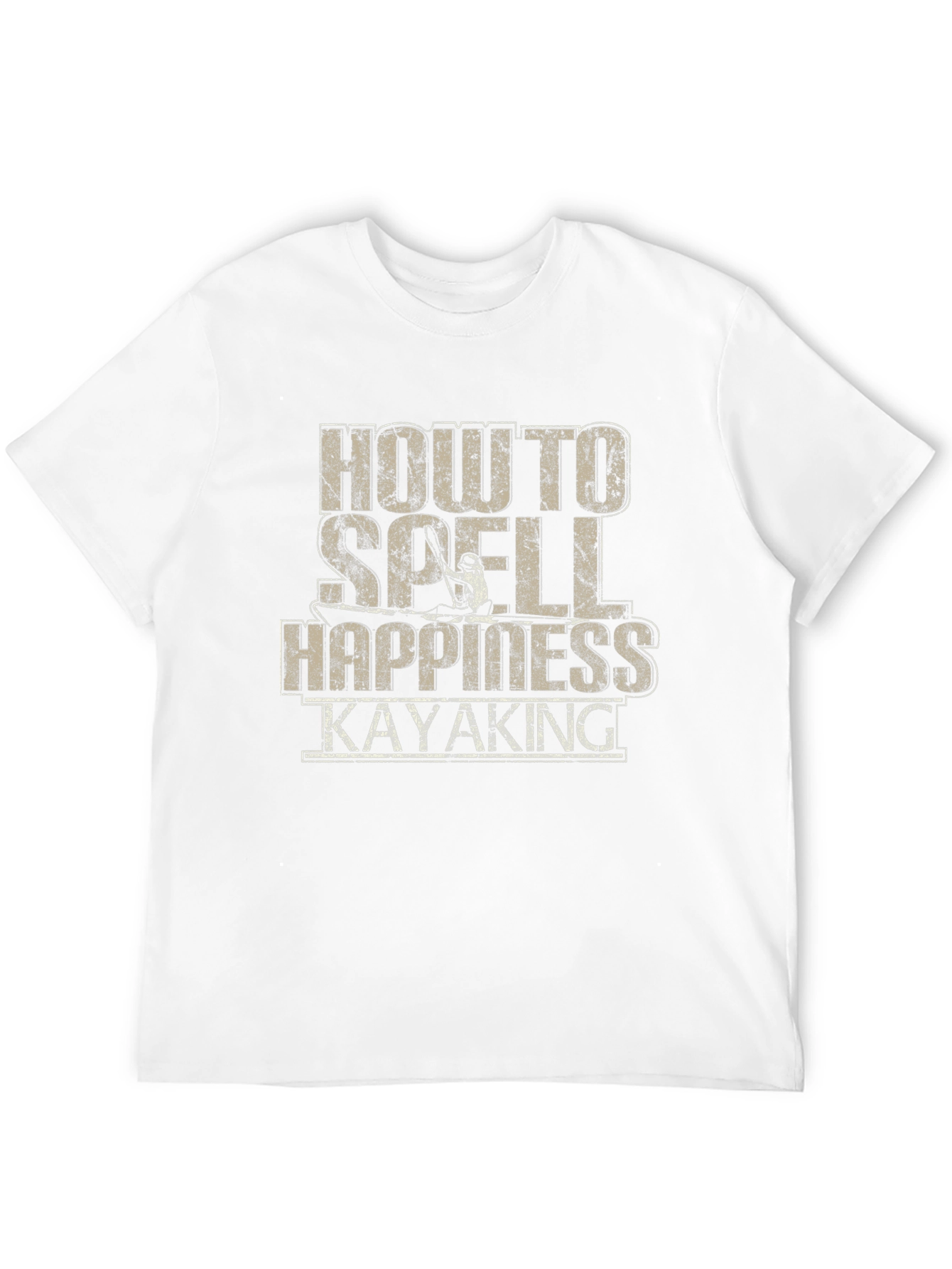 Camiseta Negra Cómo se escribe Felicidad: Kayak