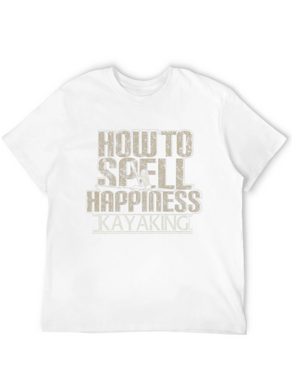 Camiseta Negra Cómo se escribe Felicidad: Kayak