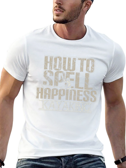Camiseta Negra Cómo se escribe Felicidad: Kayak