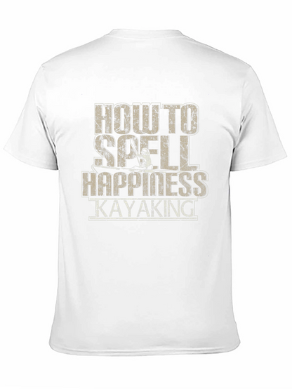 Camiseta Negra Cómo se escribe Felicidad: Kayak