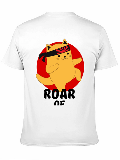 Camiseta Negra con Diseño de Gato Karateca