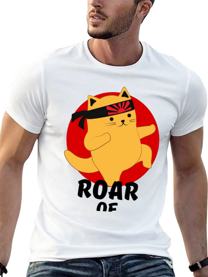 Camiseta Negra con Diseño de Gato Karateca