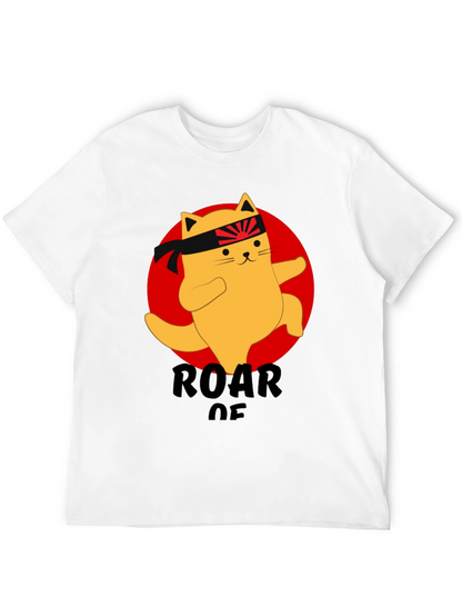 Camiseta Negra con Diseño de Gato Karateca