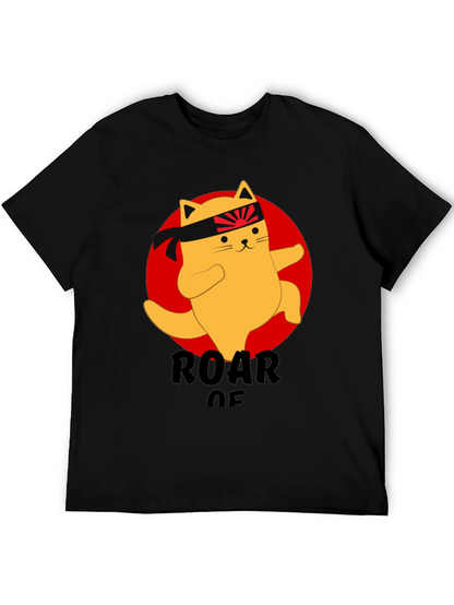 Camiseta Negra con Diseño de Gato Karateca