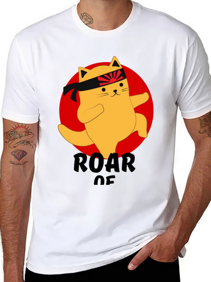 Camiseta Negra con Diseño de Gato Karateca