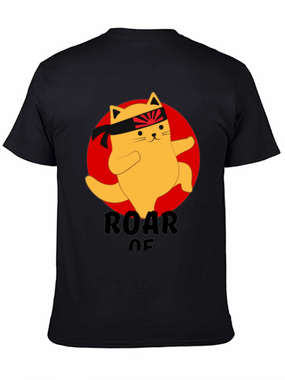 Camiseta Negra con Diseño de Gato Karateca