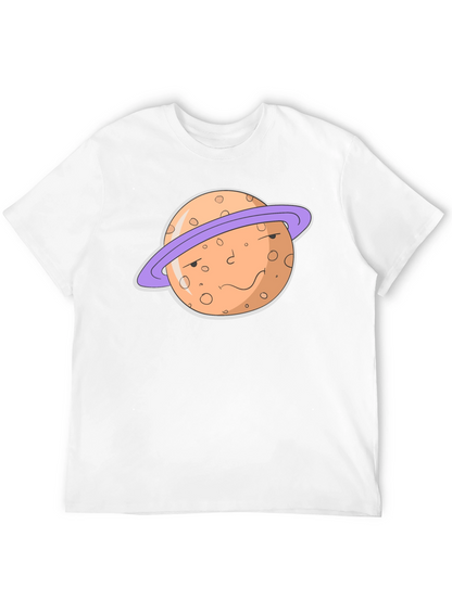 Camiseta Negra con Diseño de Planeta Serio