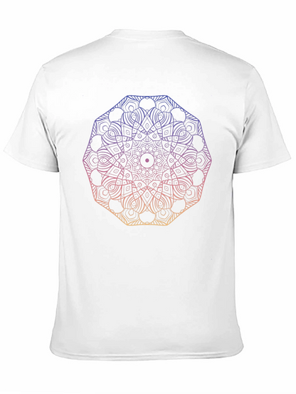 Camiseta Negra Mandala Degradada Unisex