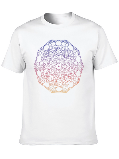 Camiseta Negra Mandala Degradada Unisex