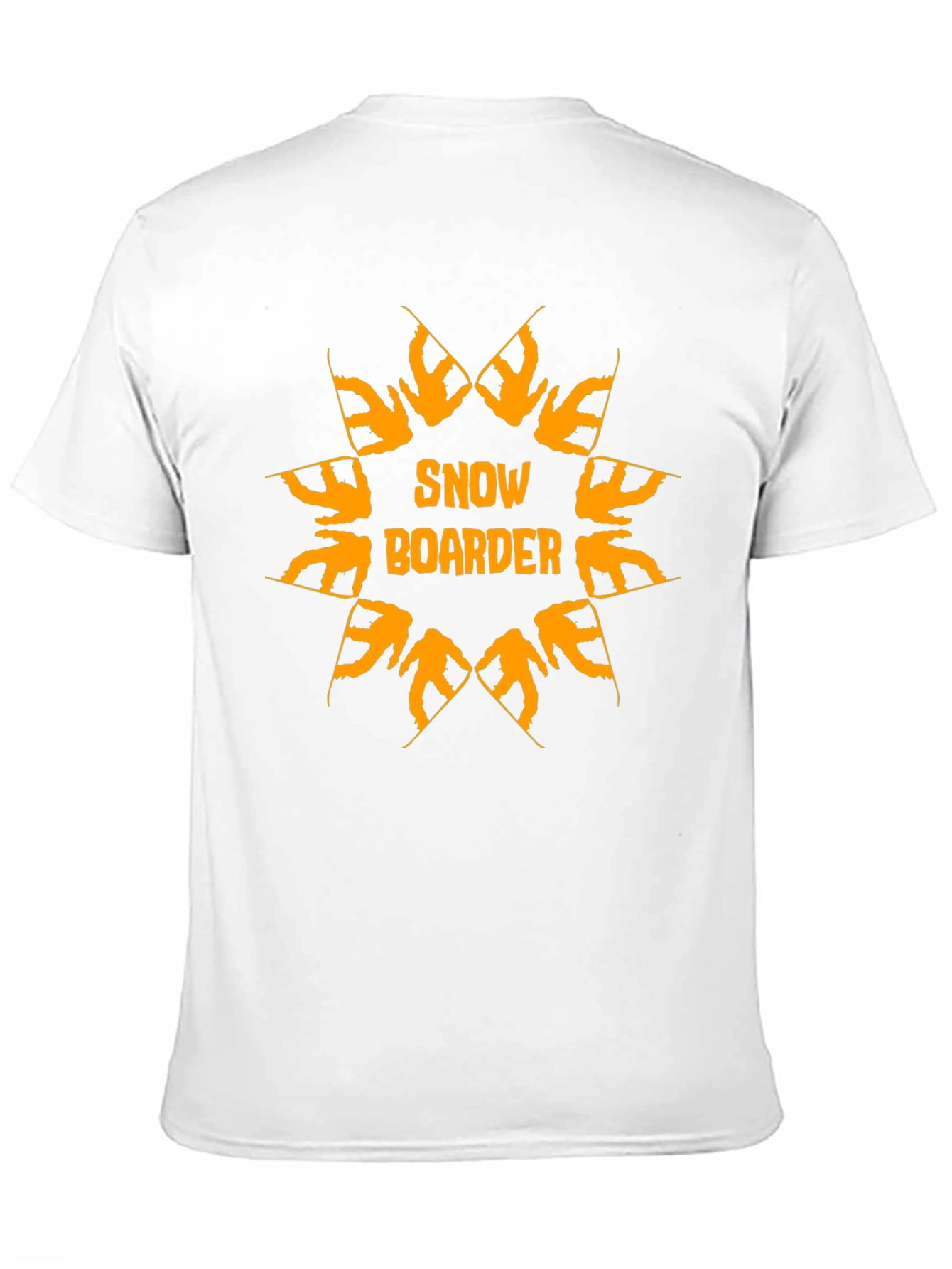 Camiseta Negra Snow Boarder Naranja