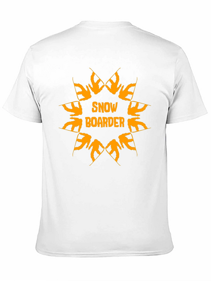 Camiseta Negra Snow Boarder Naranja
