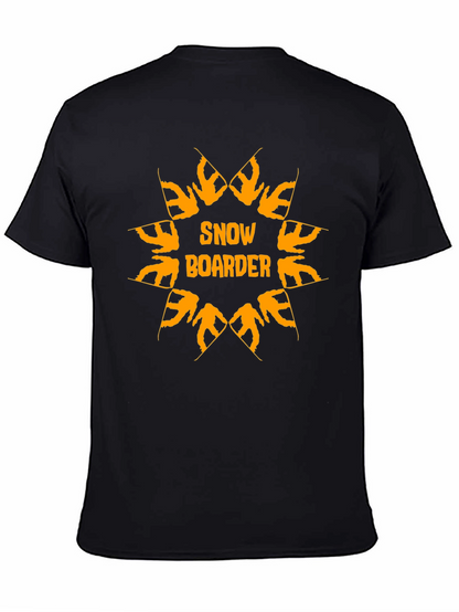 Camiseta Negra Snow Boarder Naranja