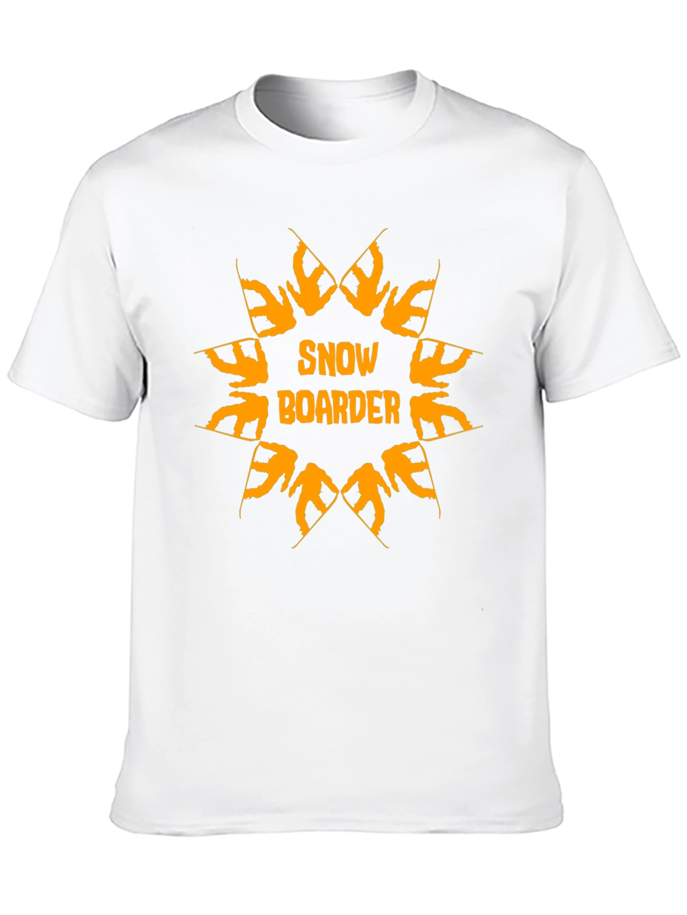 Camiseta Negra Snow Boarder Naranja