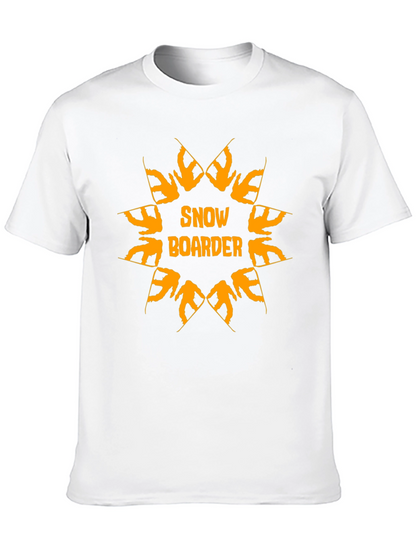 Camiseta Negra Snow Boarder Naranja