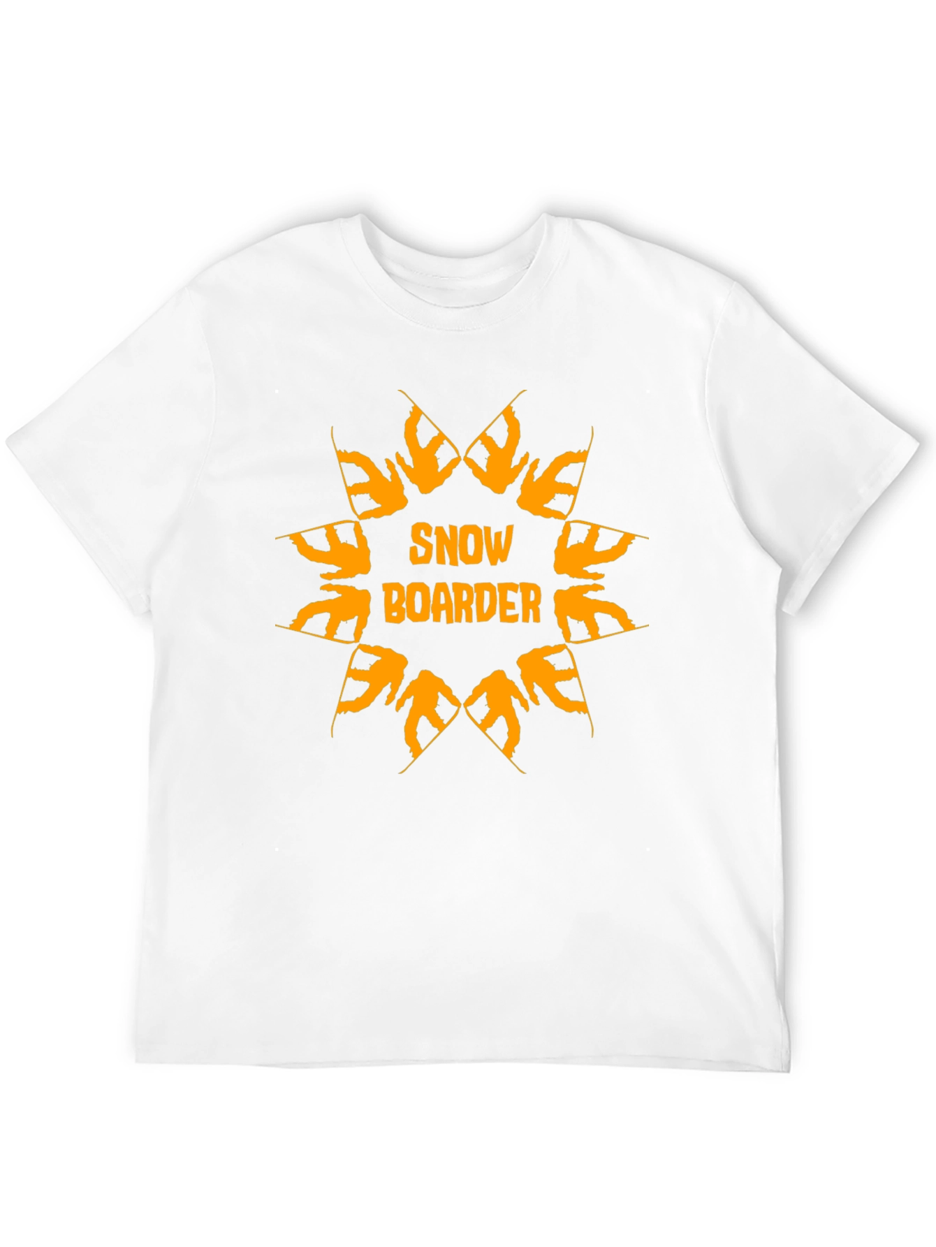 Camiseta Negra Snow Boarder Naranja