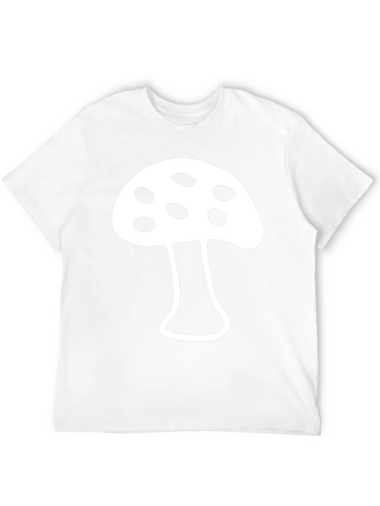 Camiseta Negra con Diseño de Hongo Blanco