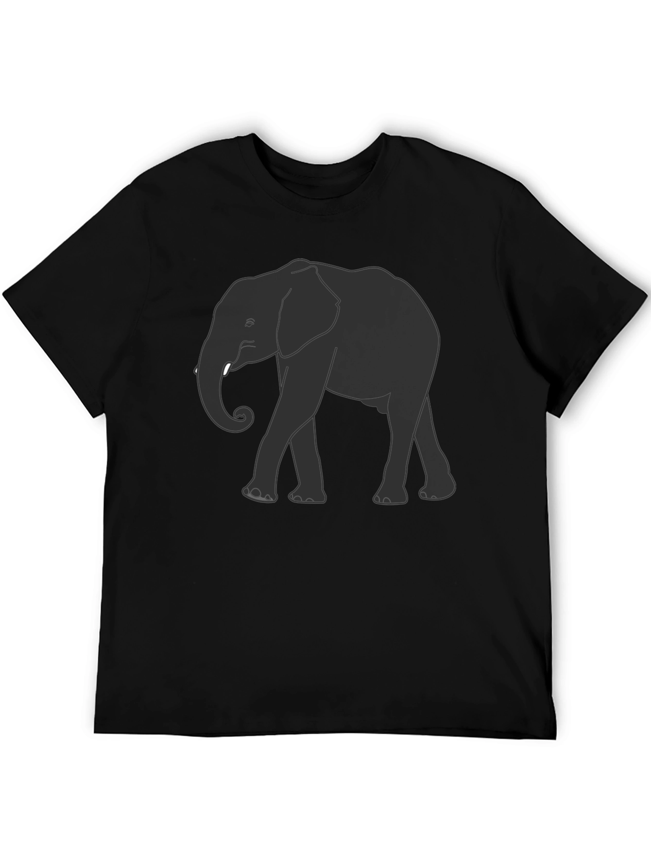 Camiseta Negra con Diseño de Elefante
