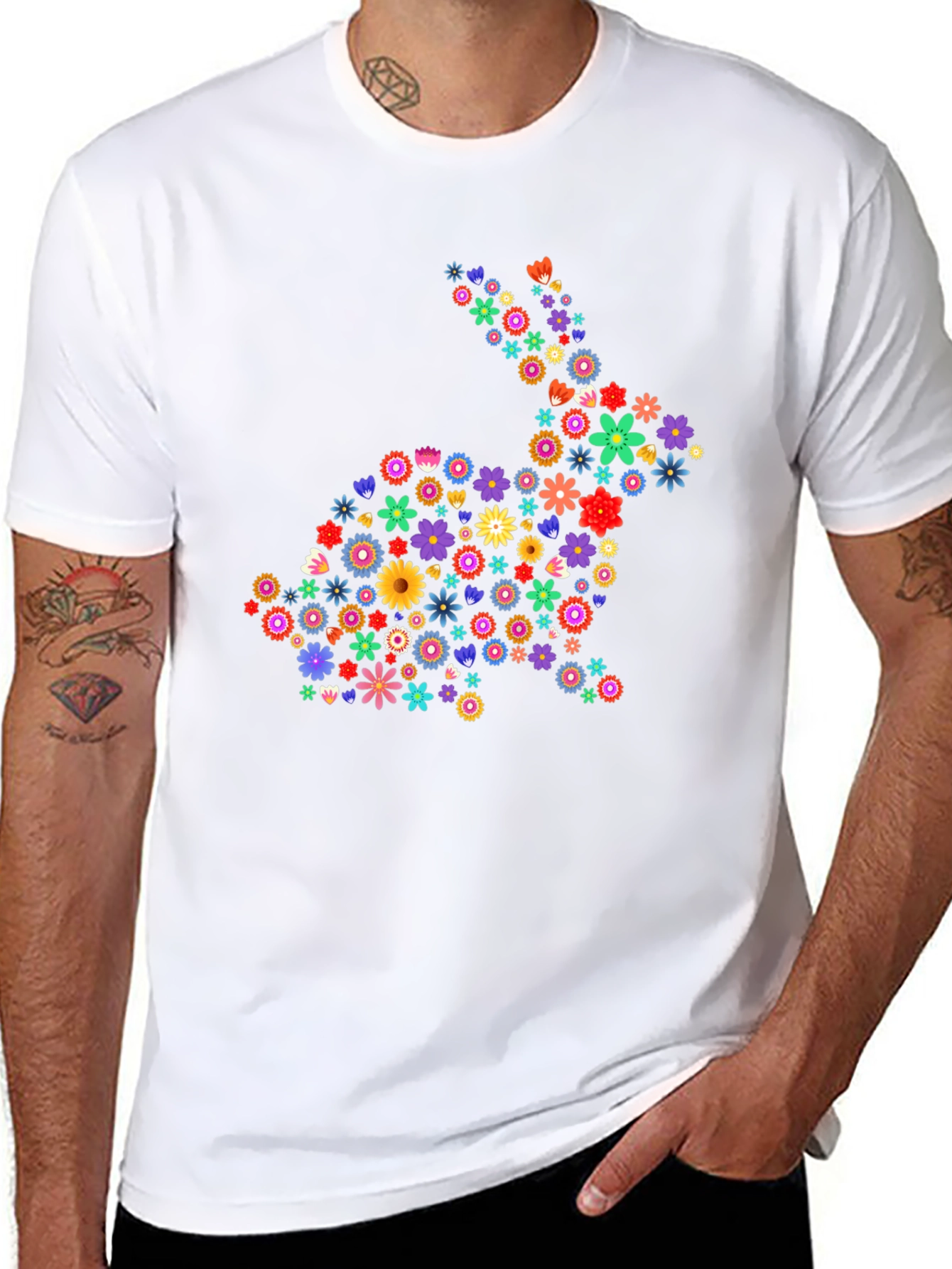 Camiseta Conejo Floral - Diseño Único y Alegre