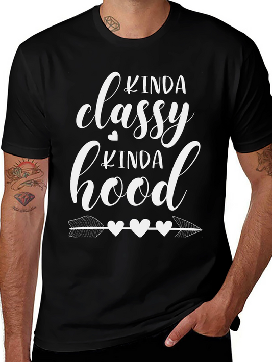 Camiseta Negra Kinda Classy Kinda Hood