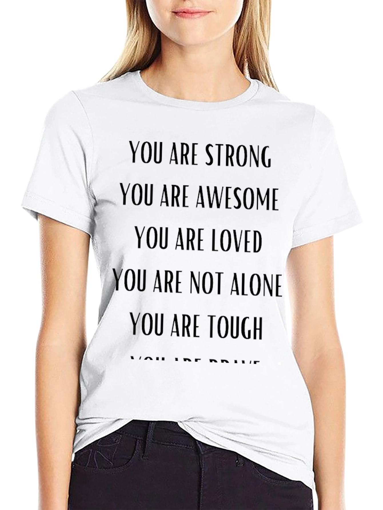 Camiseta Motivacional: Eres Fuerte Increíble y Amado