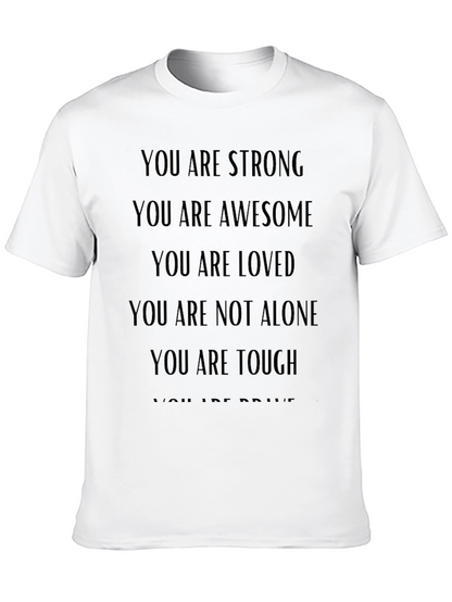 Camiseta Motivacional: Eres Fuerte Increíble y Amado
