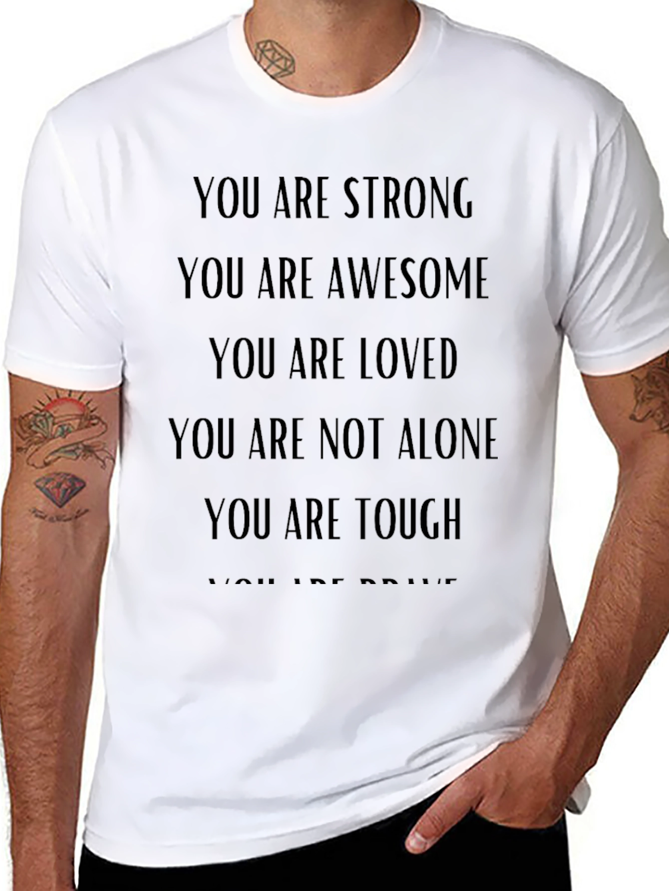 Camiseta Motivacional: Eres Fuerte Increíble y Amado