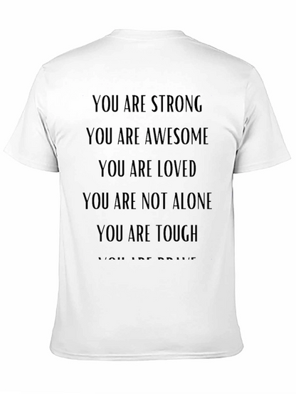 Camiseta Motivacional: Eres Fuerte Increíble y Amado