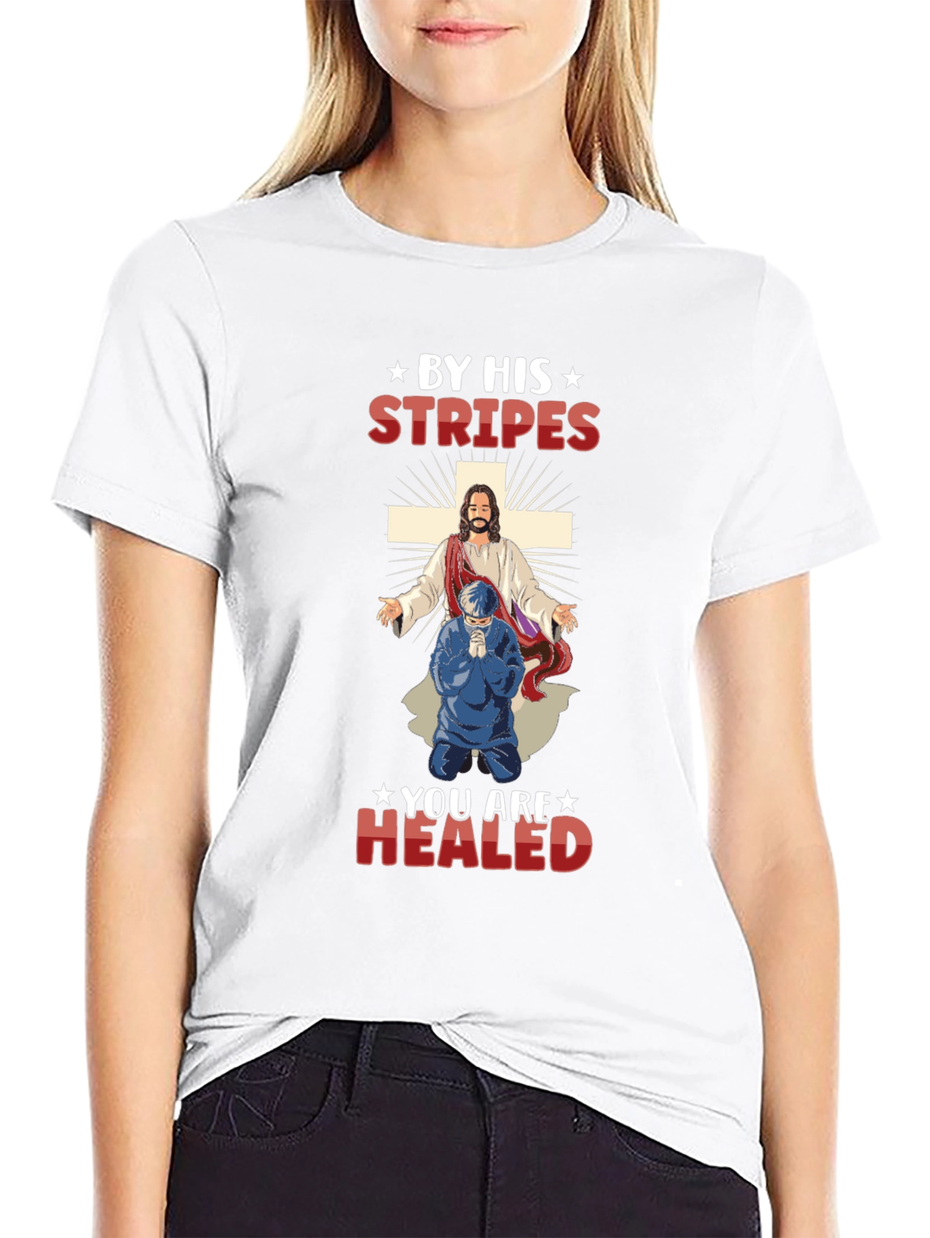 Camiseta Cristiana: Por Sus Llagas Fuimos Curados