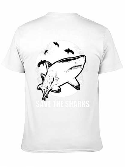 Camiseta Negra Save The Sharks Estampada