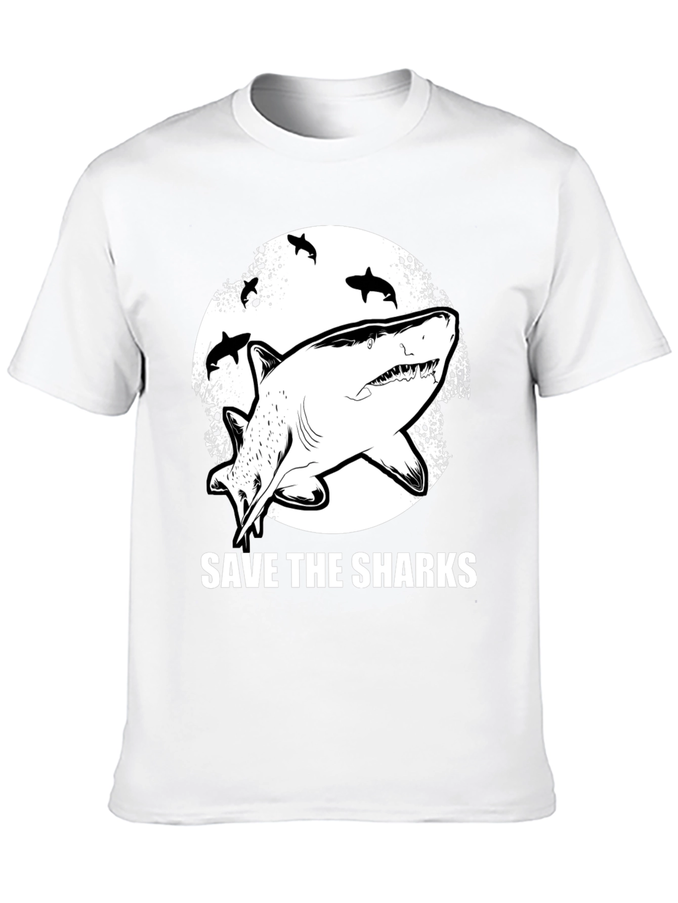 Camiseta Negra Save The Sharks Estampada