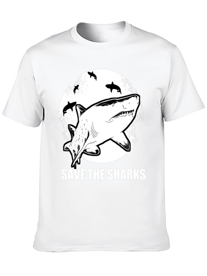 Camiseta Negra Save The Sharks Estampada