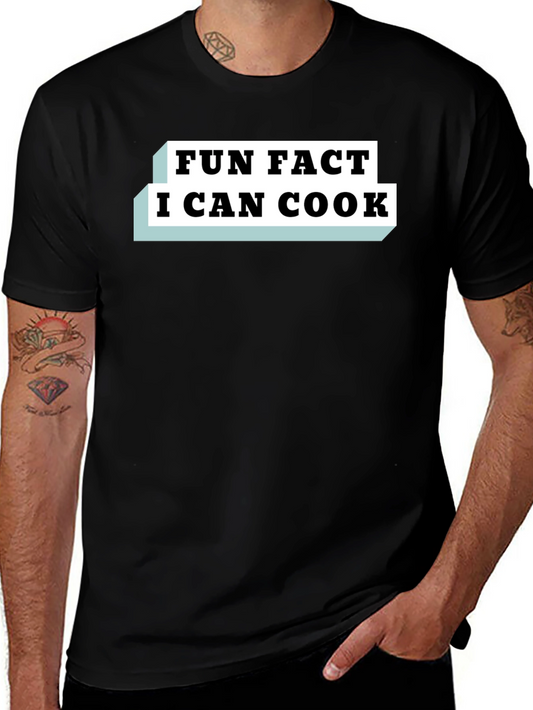 Camiseta Negra Fun Fact I Can Cook para Hombre