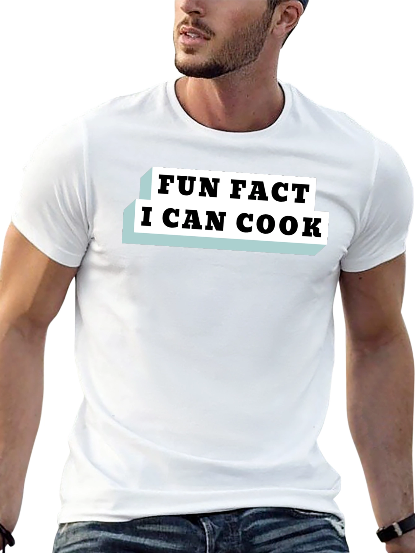 Camiseta Negra Fun Fact I Can Cook para Hombre