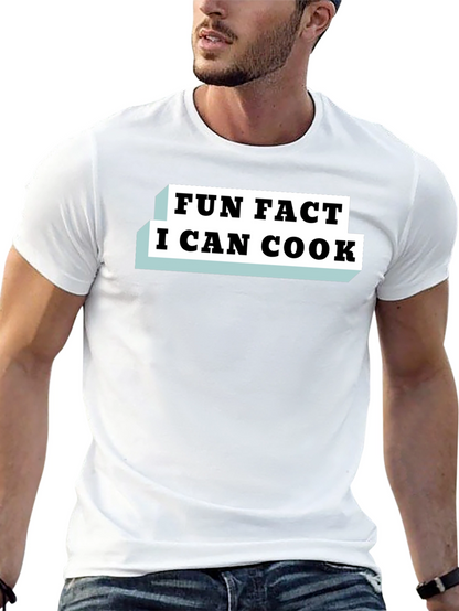 Camiseta Negra Fun Fact I Can Cook para Hombre