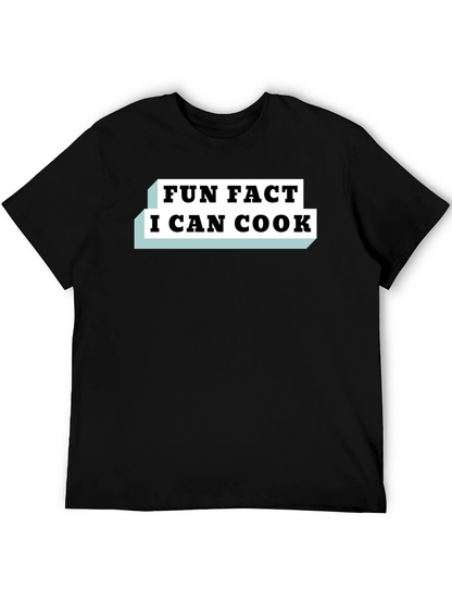 Camiseta Negra Fun Fact I Can Cook para Hombre