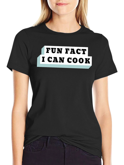Camiseta Negra Fun Fact I Can Cook para Hombre