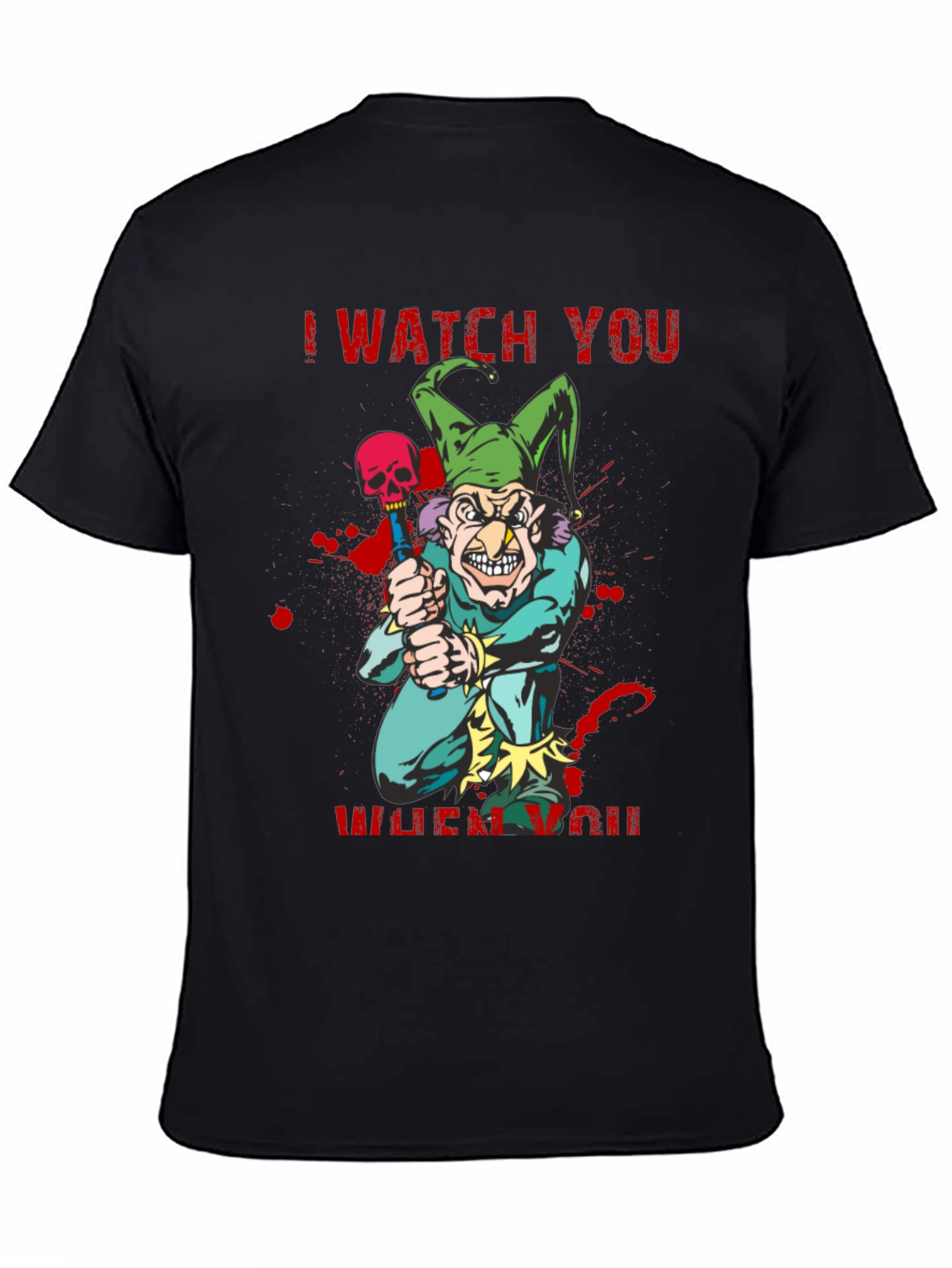 Camiseta Negra Te Observo Estilo Terror