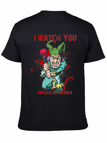 Camiseta Negra Te Observo Estilo Terror