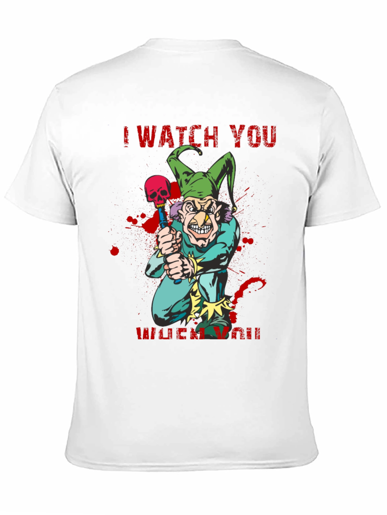 Camiseta Negra Te Observo Estilo Terror