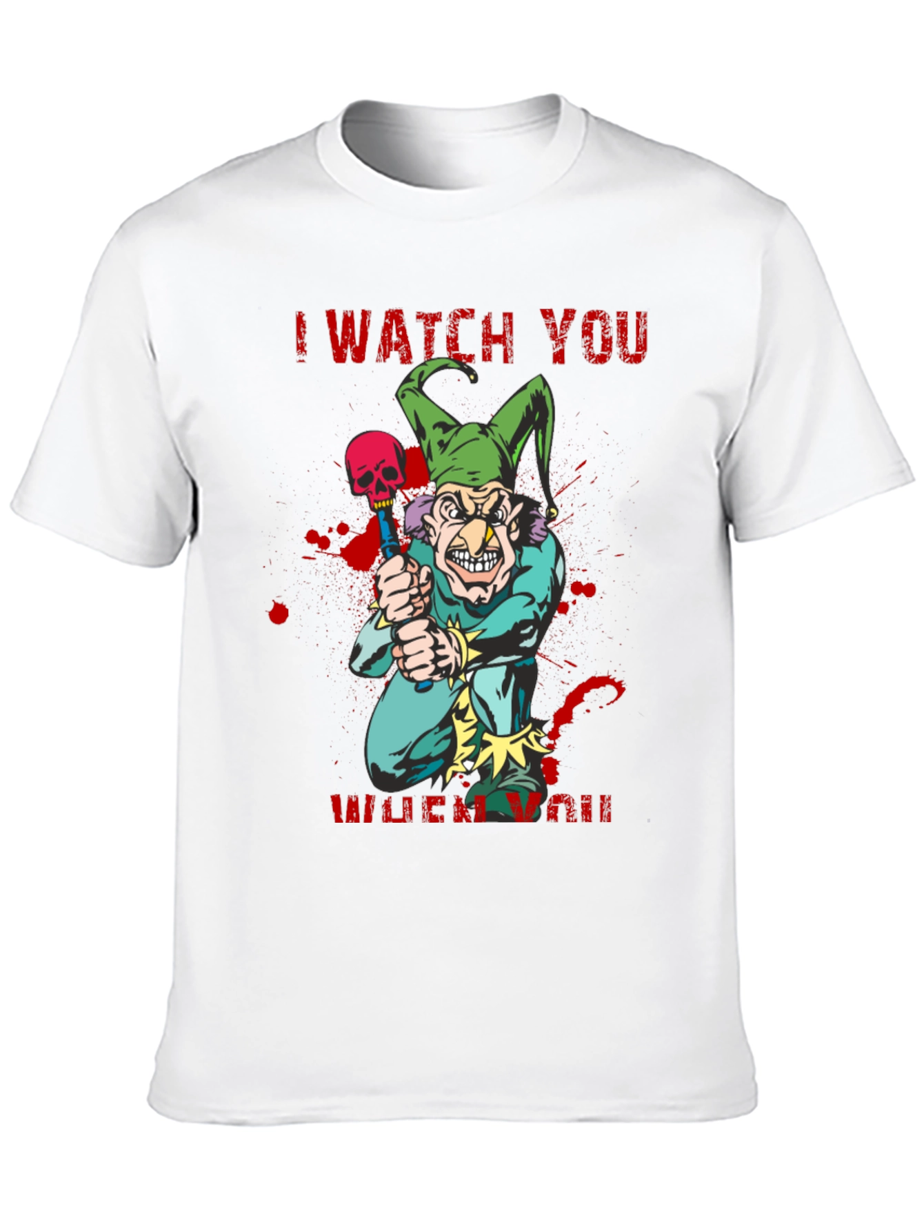 Camiseta Negra Te Observo Estilo Terror