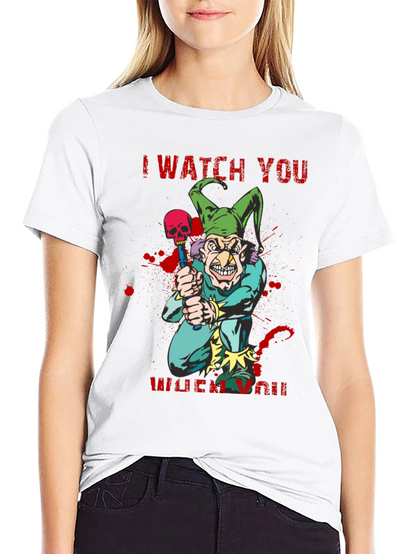 Camiseta Negra Te Observo Estilo Terror