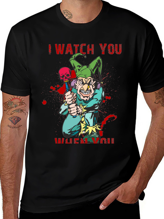 Camiseta Negra Te Observo Estilo Terror
