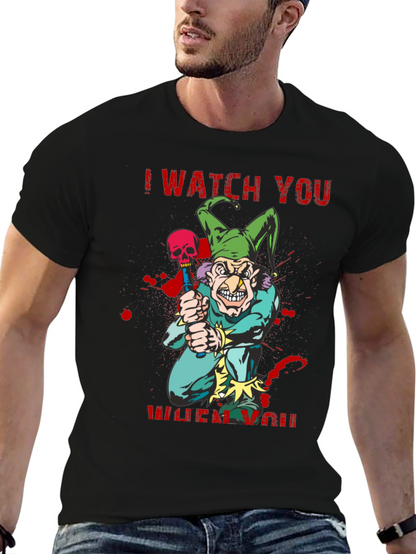 Camiseta Negra Te Observo Estilo Terror