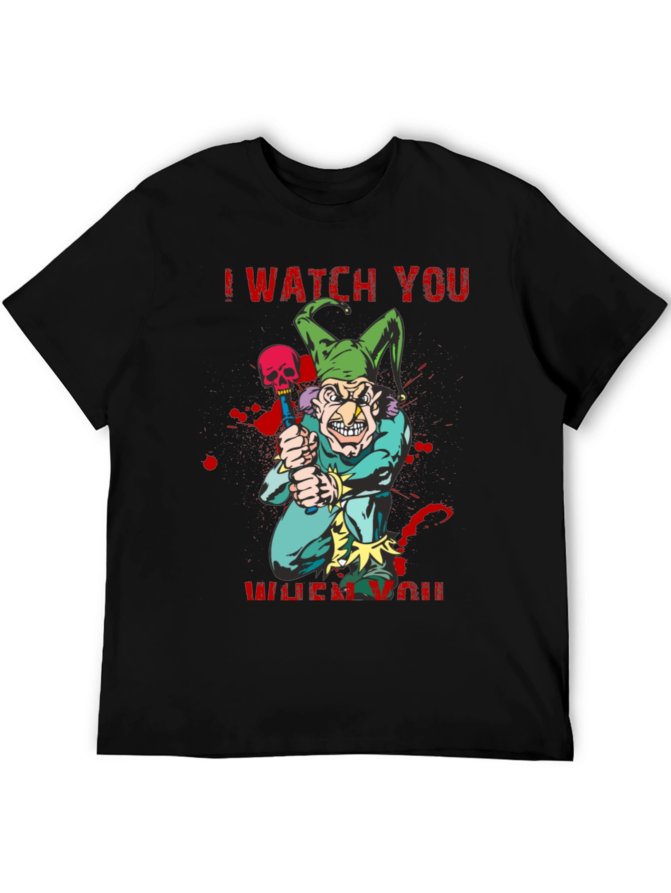 Camiseta Negra Te Observo Estilo Terror