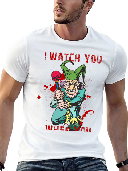 Camiseta Negra Te Observo Estilo Terror